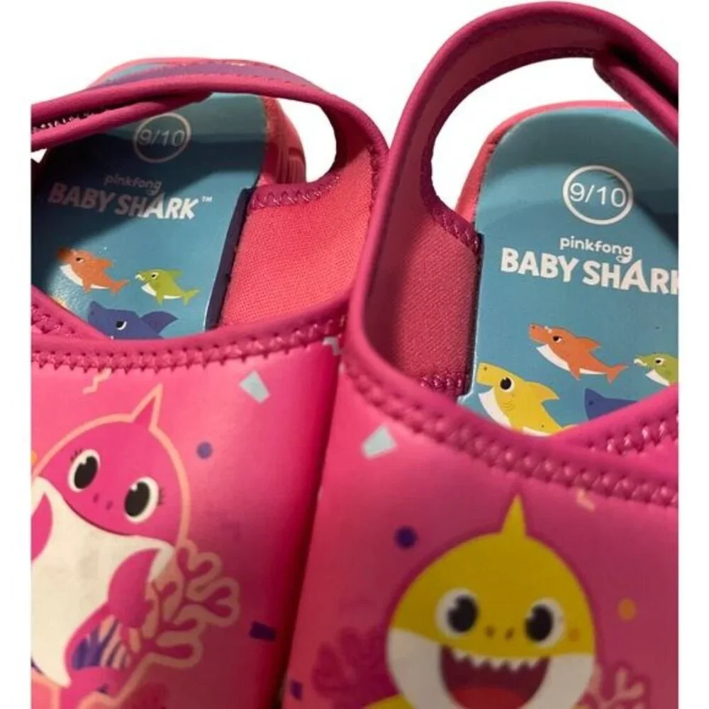Toddler Girls Baby Shark Size 9/10 Ankle Strap Sandals Nick Jr.